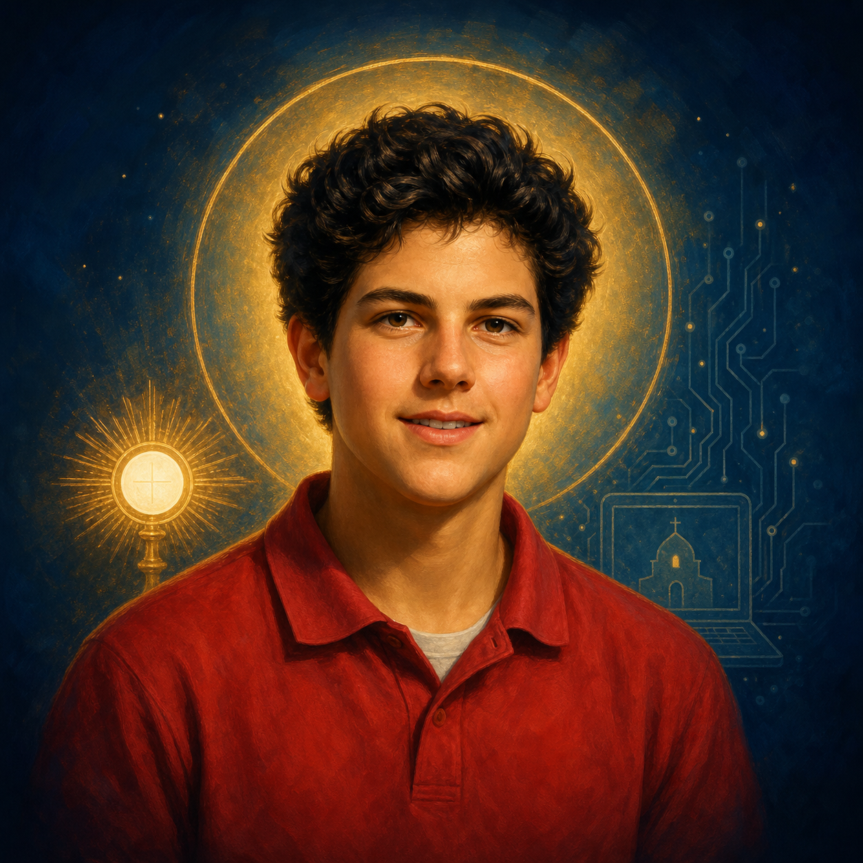 Ilustração de São Carlo Acutis